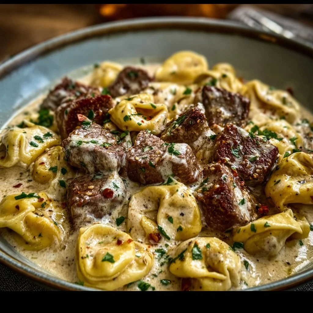 Cracked Garlic Steak Tortellini in Creamhouse Sauce Bliss