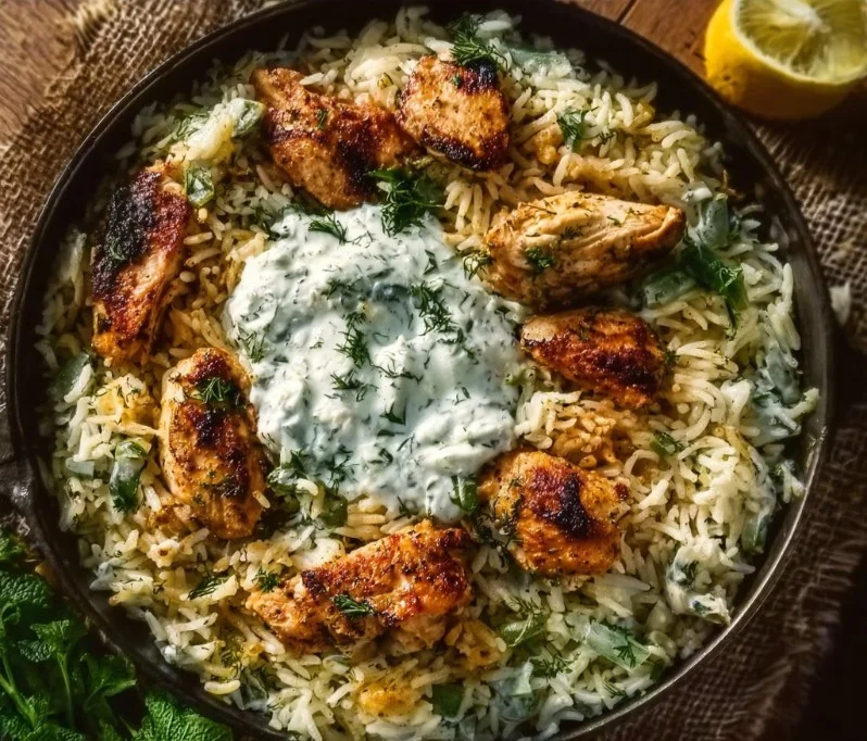 Dump And Bake Chicken Tzatziki Rice for Effortless Flavor