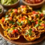 Delicious Taco Ranch Bites served on a platter with vibrant toppings