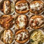 A variety of easy weeknight dinners on a table ready to be served