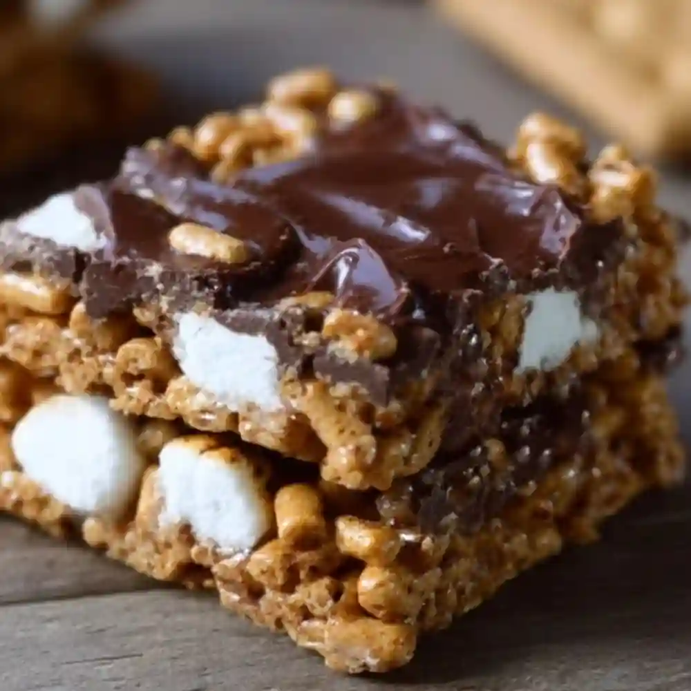 Golden Grahams S'Mores Bars with chocolate and marshmallows