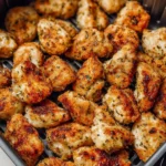 Crispy air fryer boneless chicken bites served with dipping sauce