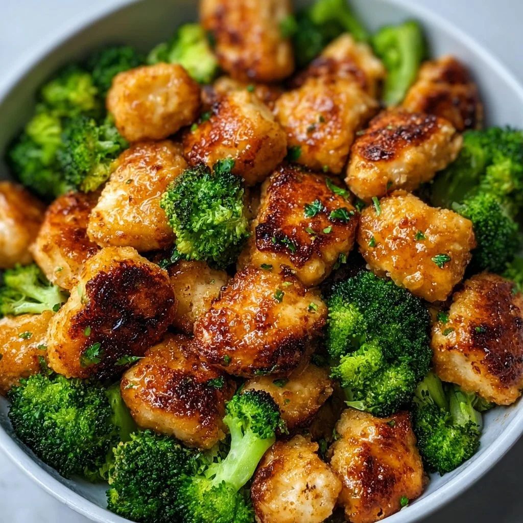 Air Fryer Chicken Bites and Broccoli