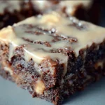 Delicious banana bread brownies topped with chocolate and walnuts