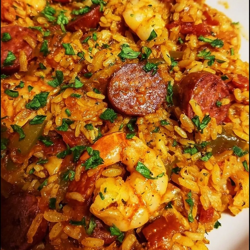 Delicious homemade Cajun Jambalaya served in a bowl