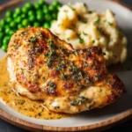 Deliciously creamy Boursin Chicken dish served with fresh herbs