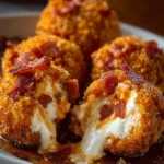Buffalo Chicken Bacon Mozzarella Bombs served on a platter for game day