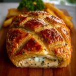 Delicious Chicken Wellington with flaky pastry and tender chicken filling