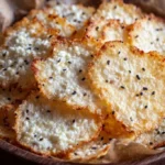 Bowl of crunchy cottage cheese chips, a high-protein snack option.