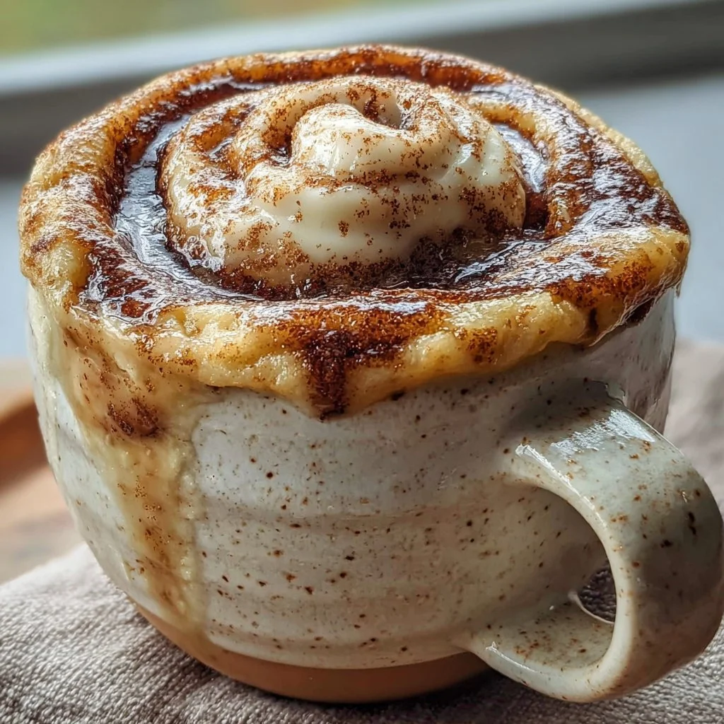 Cottage Cheese Cinnamon Roll Mug Cake