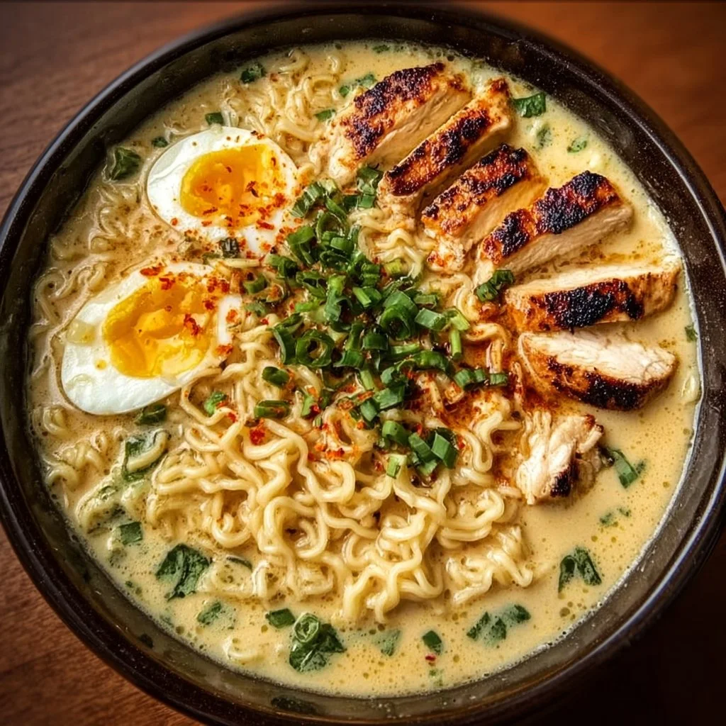 Creamy Garlic Chicken Ramen
