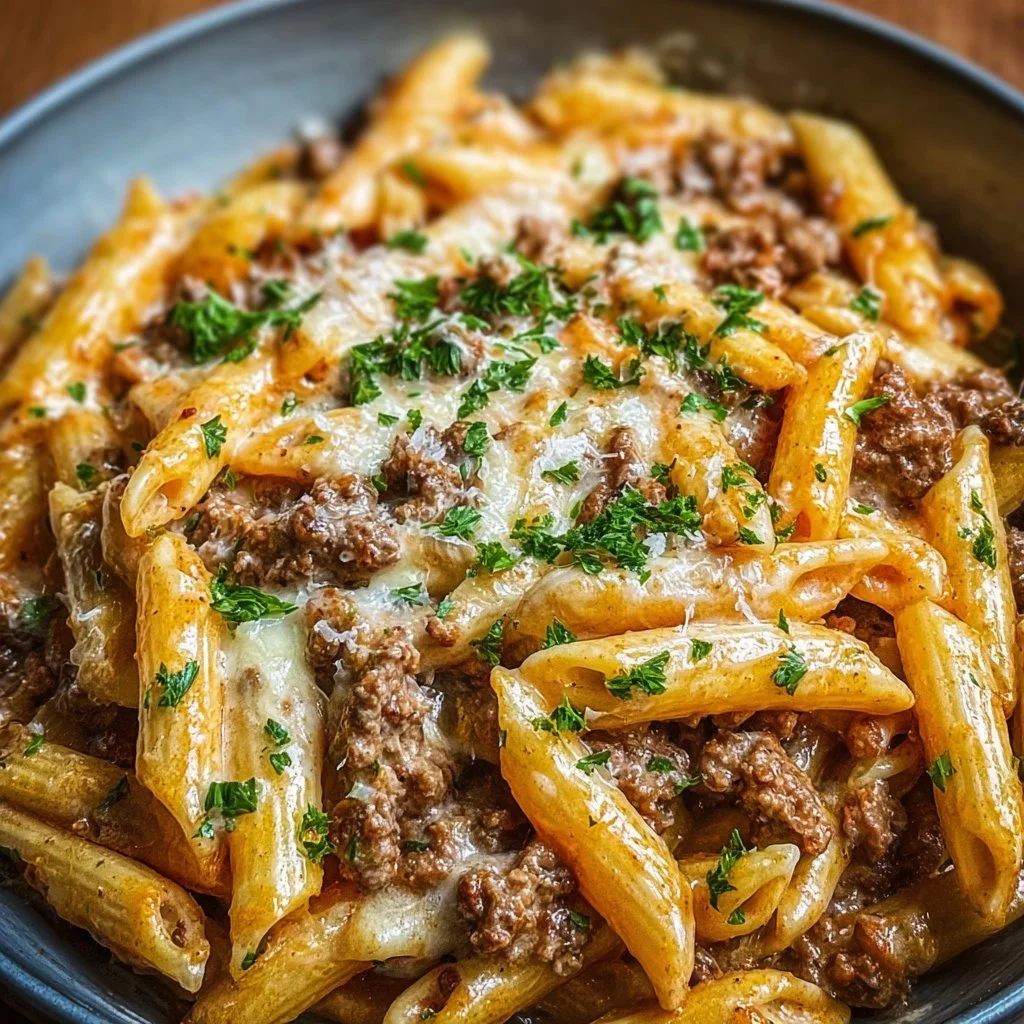 Creamy High Protein Beef Pasta