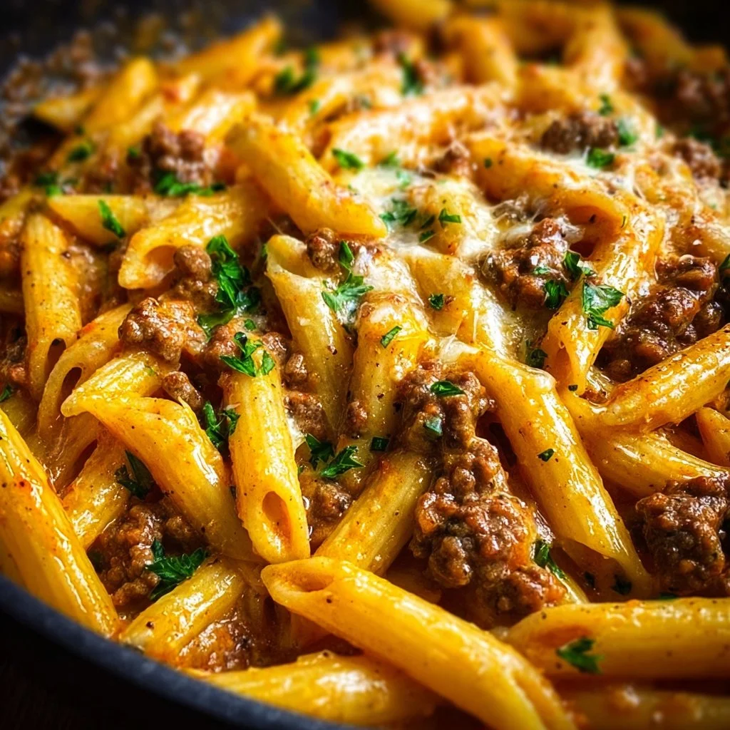 Creamy High Protein Beef Pasta