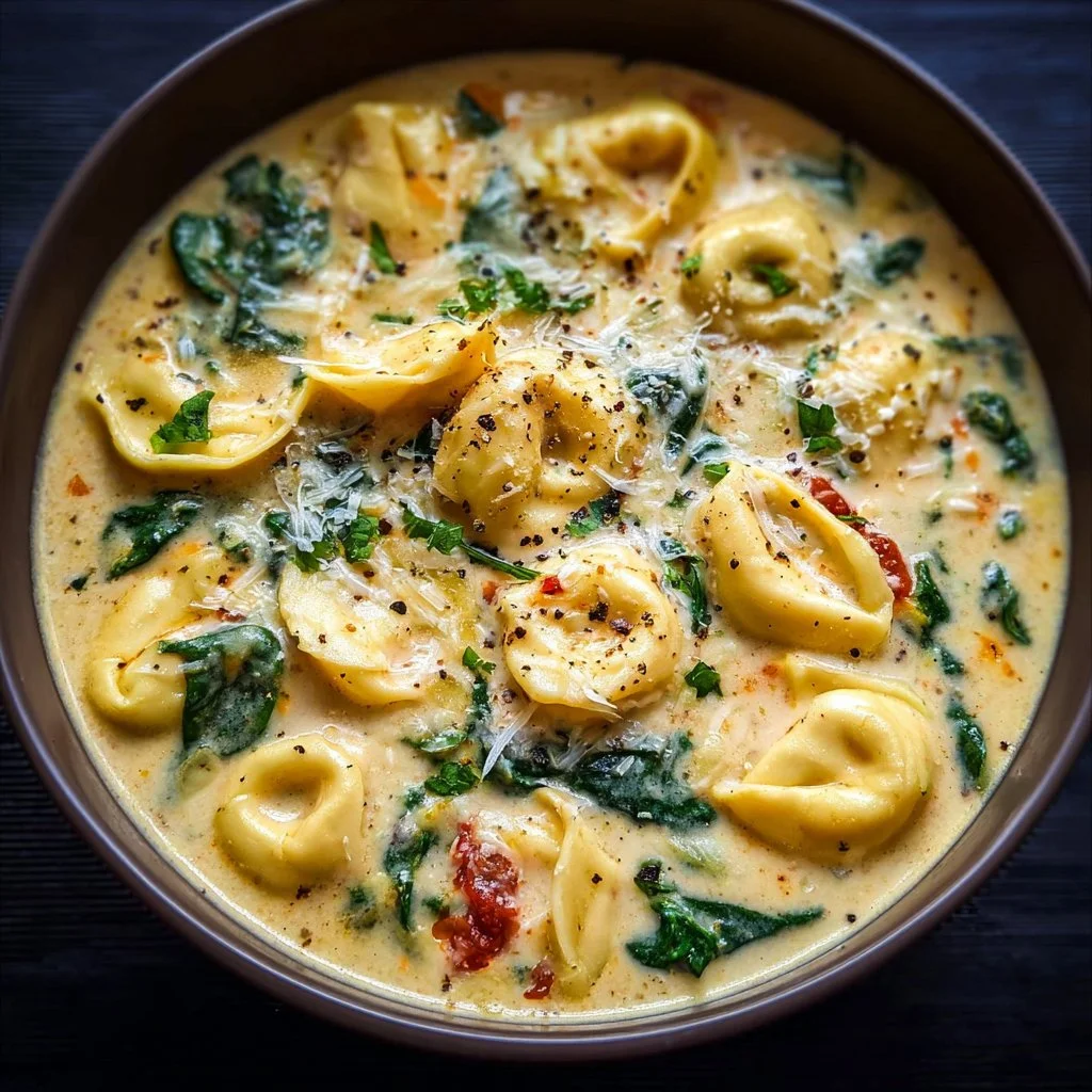 Creamy Tuscan Garlic Tortellini Soup