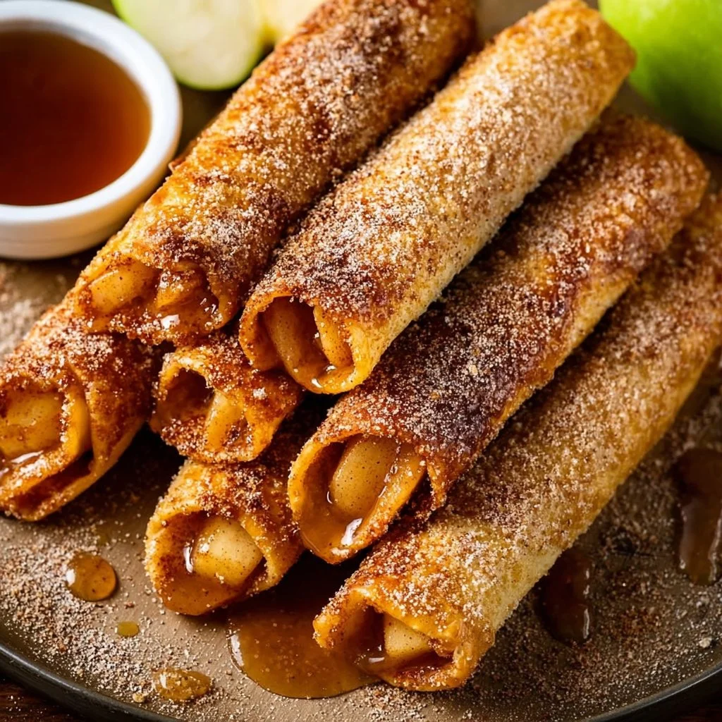 Crispy Air Fryer Apple Pie Taquitos