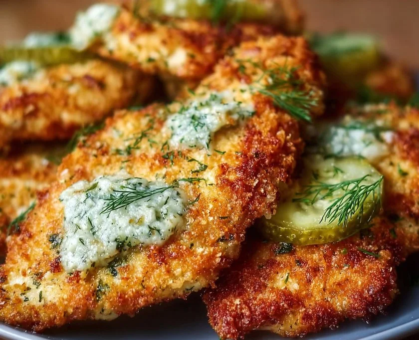 Crispy Dill Pickle Parmesan Chicken
