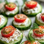 Cucumber Cottage Cheese Bites served on a plate for a healthy snack option