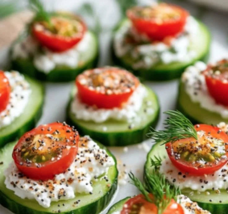 Cucumber Cottage Cheese Bites
