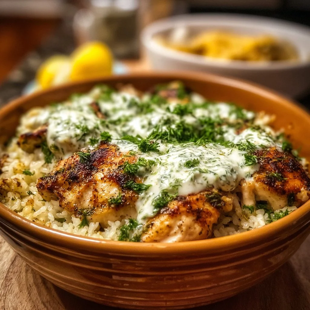 Dump-and-Bake Chicken Tzatziki Casserole