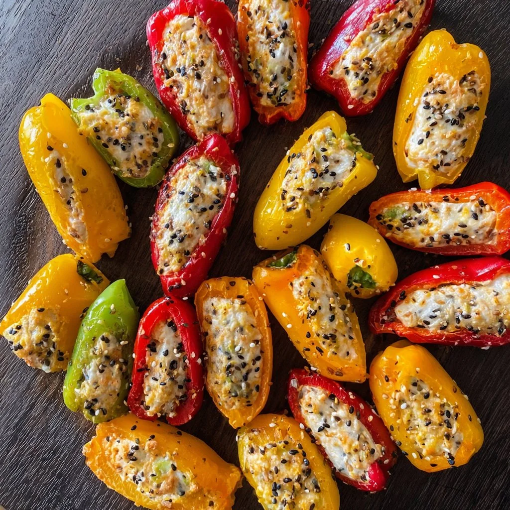 Easy Cheese and Everything Bagel-Stuffed Mini Peppers