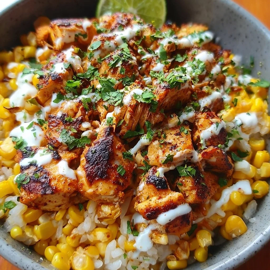 Easy Street Corn Chicken Bowl with vibrant ingredients and flavors.