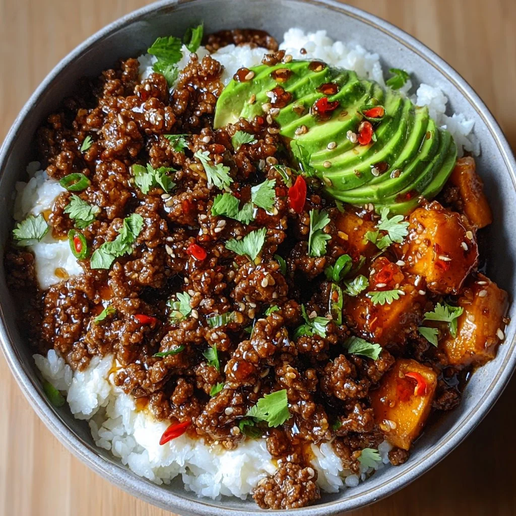 Ground Beef Hot Honey Bowl