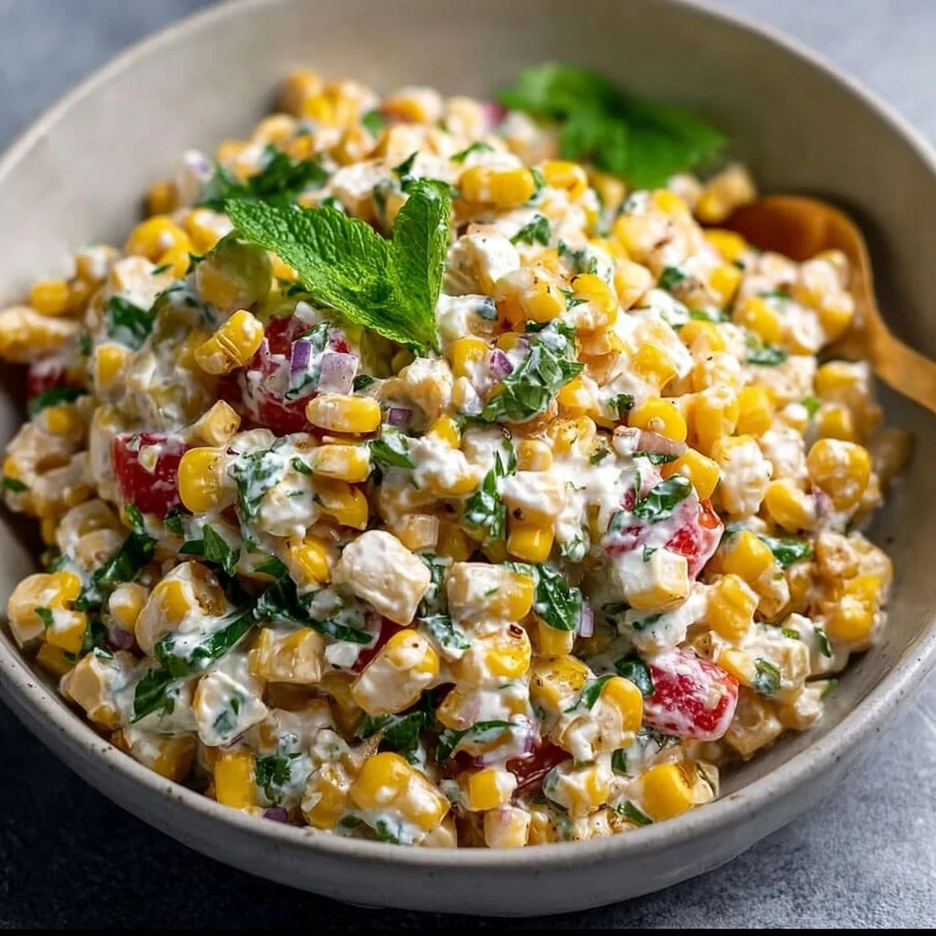 Healthy Street Corn Salad with Greek Yogurt