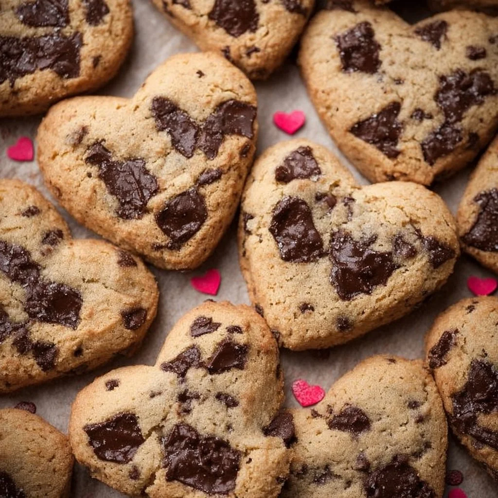 Heart Shaped Chocolate Chip Cookies