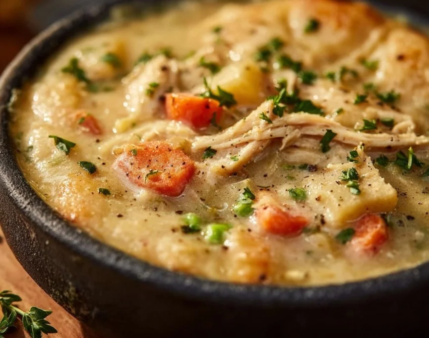 High Protein Chicken Pot Pie Soup