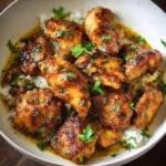 Delicious honey butter chicken garnished and served on a plate
