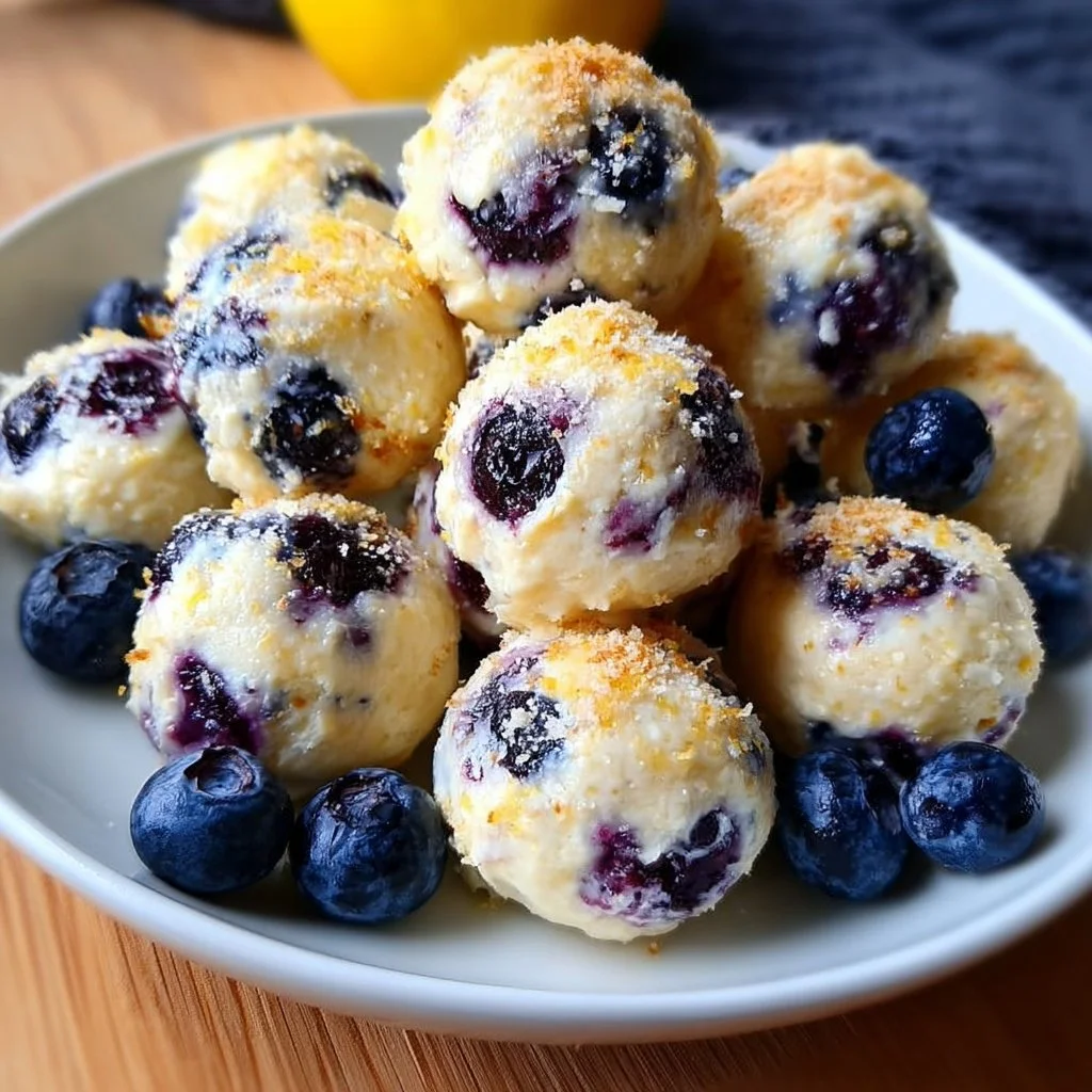 Lemon Blueberry Cottage Cheese Protein Bites