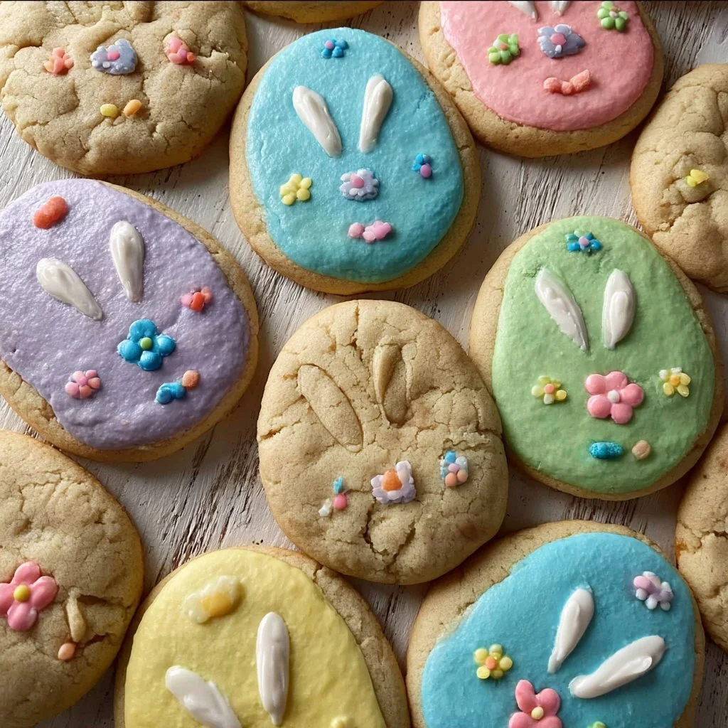 Colorful Easter cookies decorated for the holiday