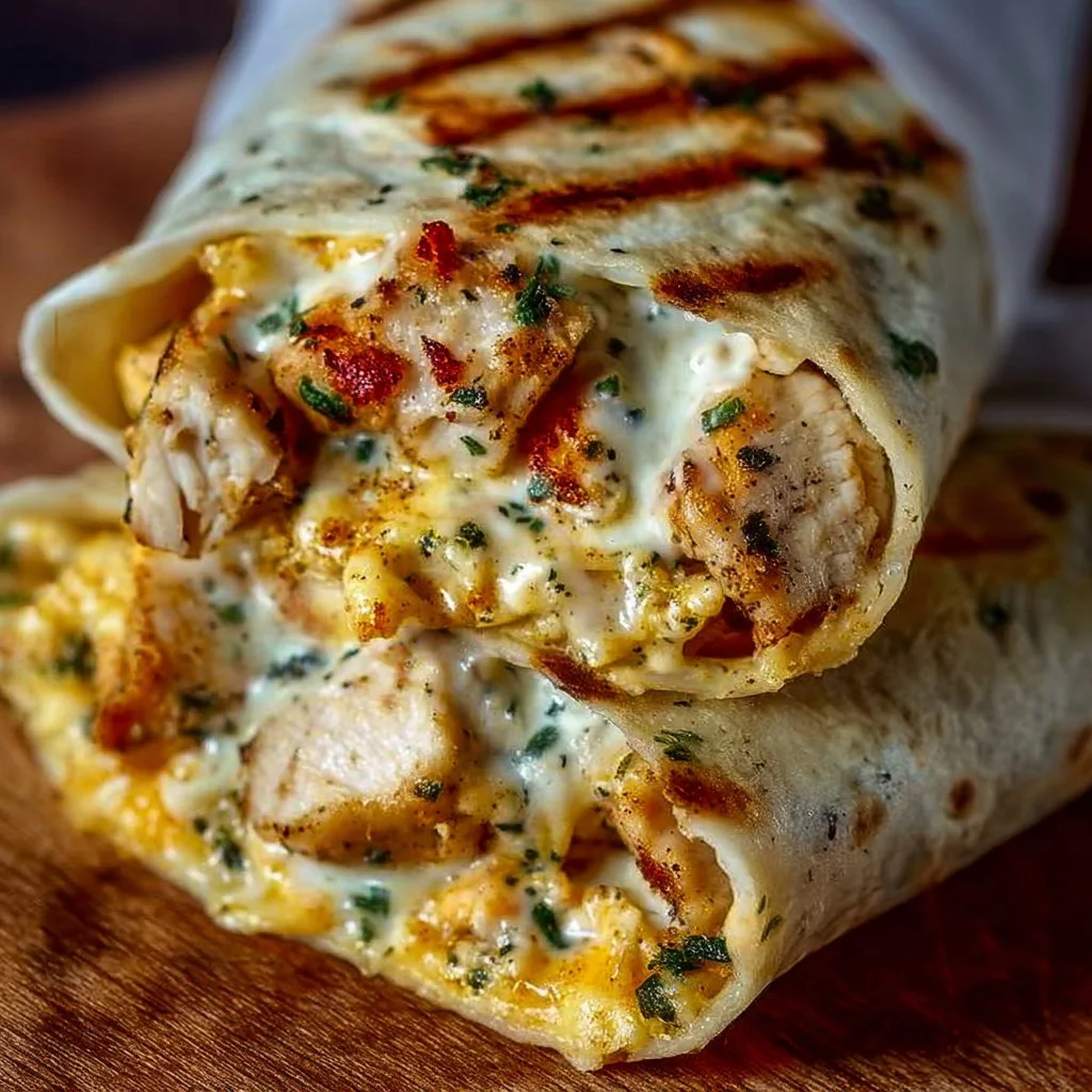 Low Carb Cheesy Garlic Chicken Wraps
