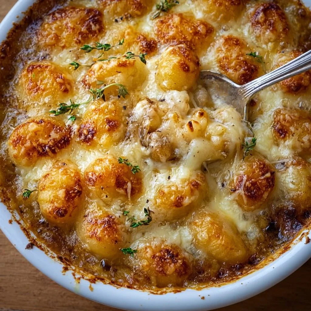 Mouthwatering Baked French Onion Gnocchi