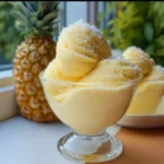 Delicious homemade Dole Whip made with Ninja Creami using 3 simple ingredients.