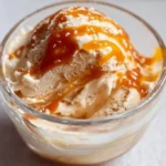 Delicious Ninja Creami salted caramel protein ice cream in a bowl.