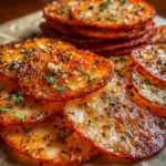 Homemade Pepperoni Cheese Crisps on a wooden board