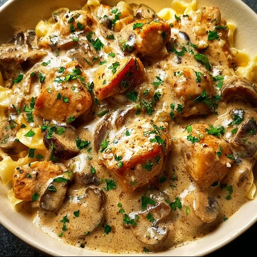 Rich Chicken Stroganoff - Alrightwithme