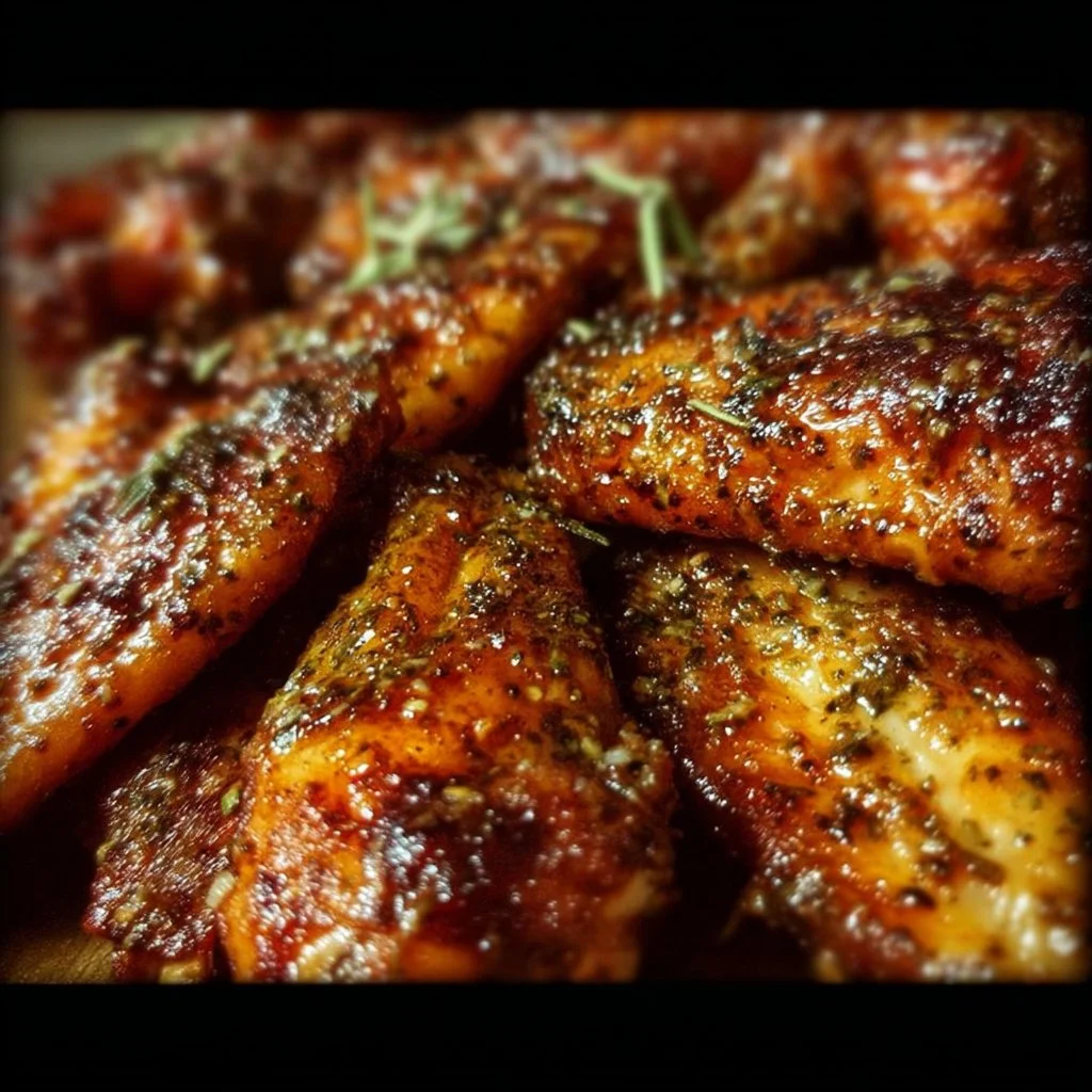 Savory baked turkey wings seasoned and cooked to perfection