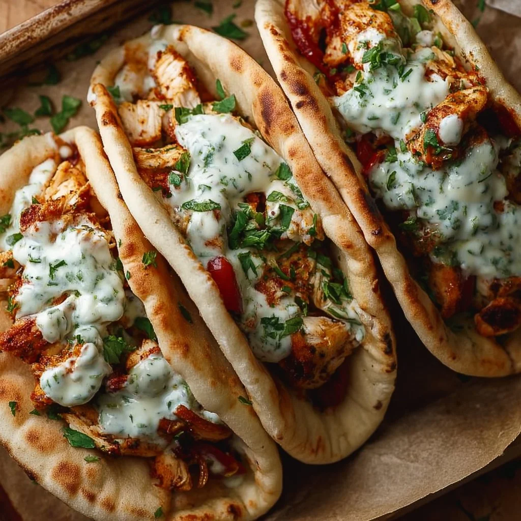 Sheet Pan Chicken Pitas with Herby Ranch Recipe