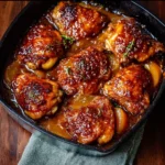 Delicious apricot chicken glazed with a sweet and savory sauce