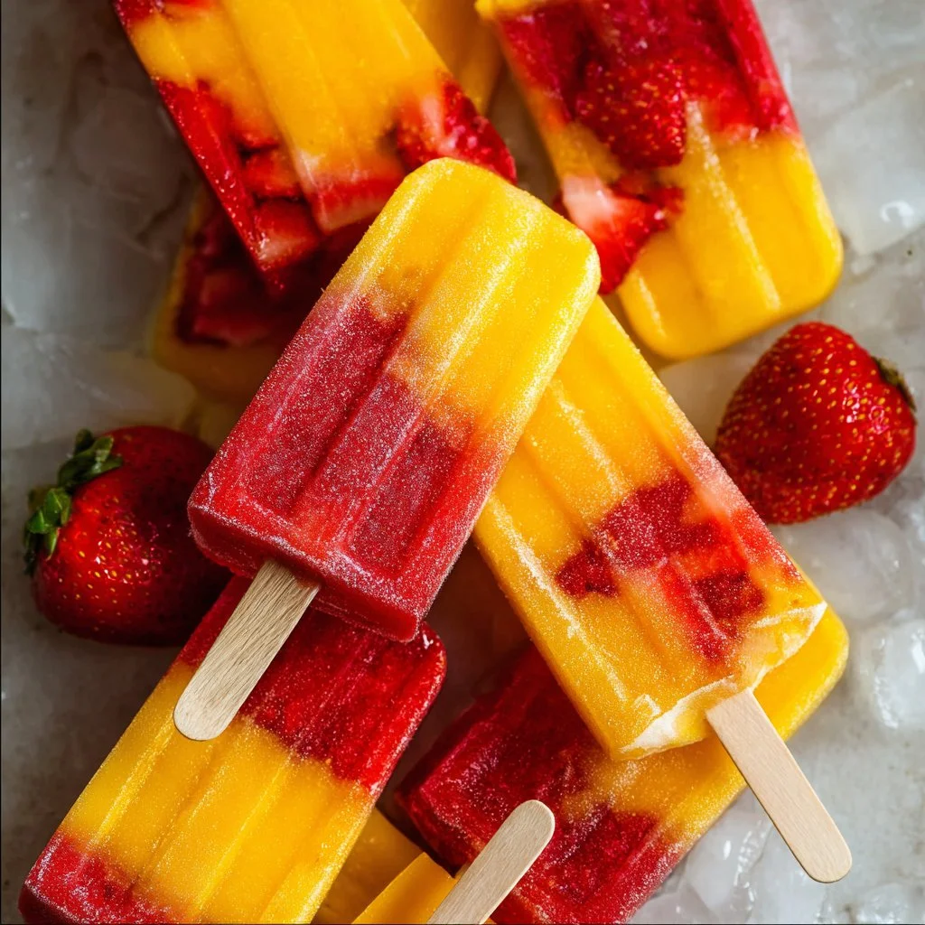 Strawberry Mango Popsicles