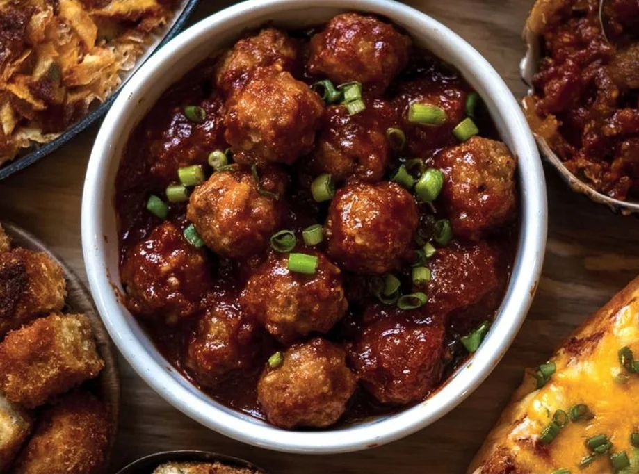 Assorted tasty Super Bowl appetizers on a game day table