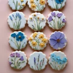 Wildflower Cookie Set featuring beautifully decorated cookies in floral designs.