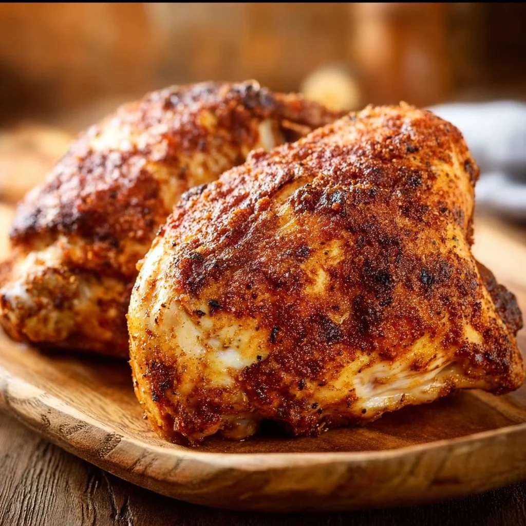 Oven roasted bone-in chicken breast cooked to perfection