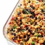 Delicious Chicken Burrito Casserole served in a bowl