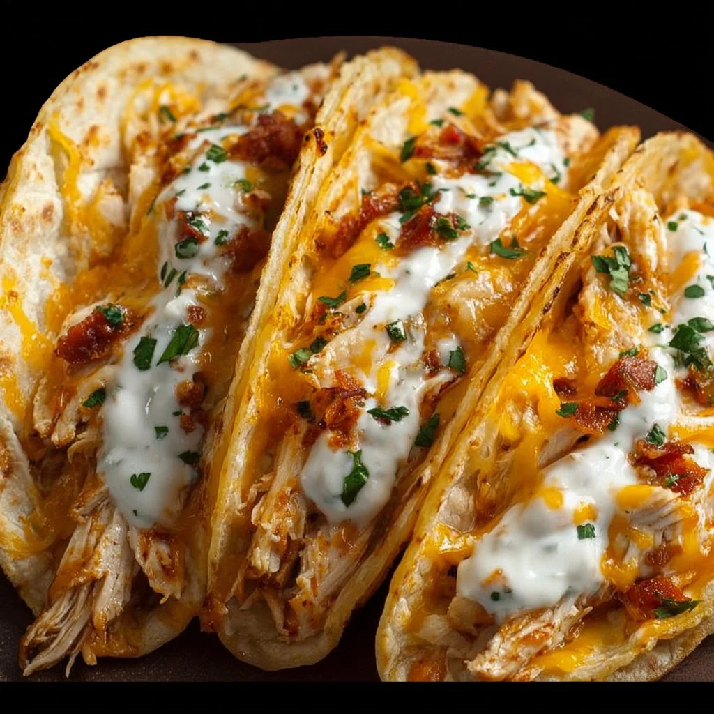 Creamy Cheddar Ranch Chicken Tacos