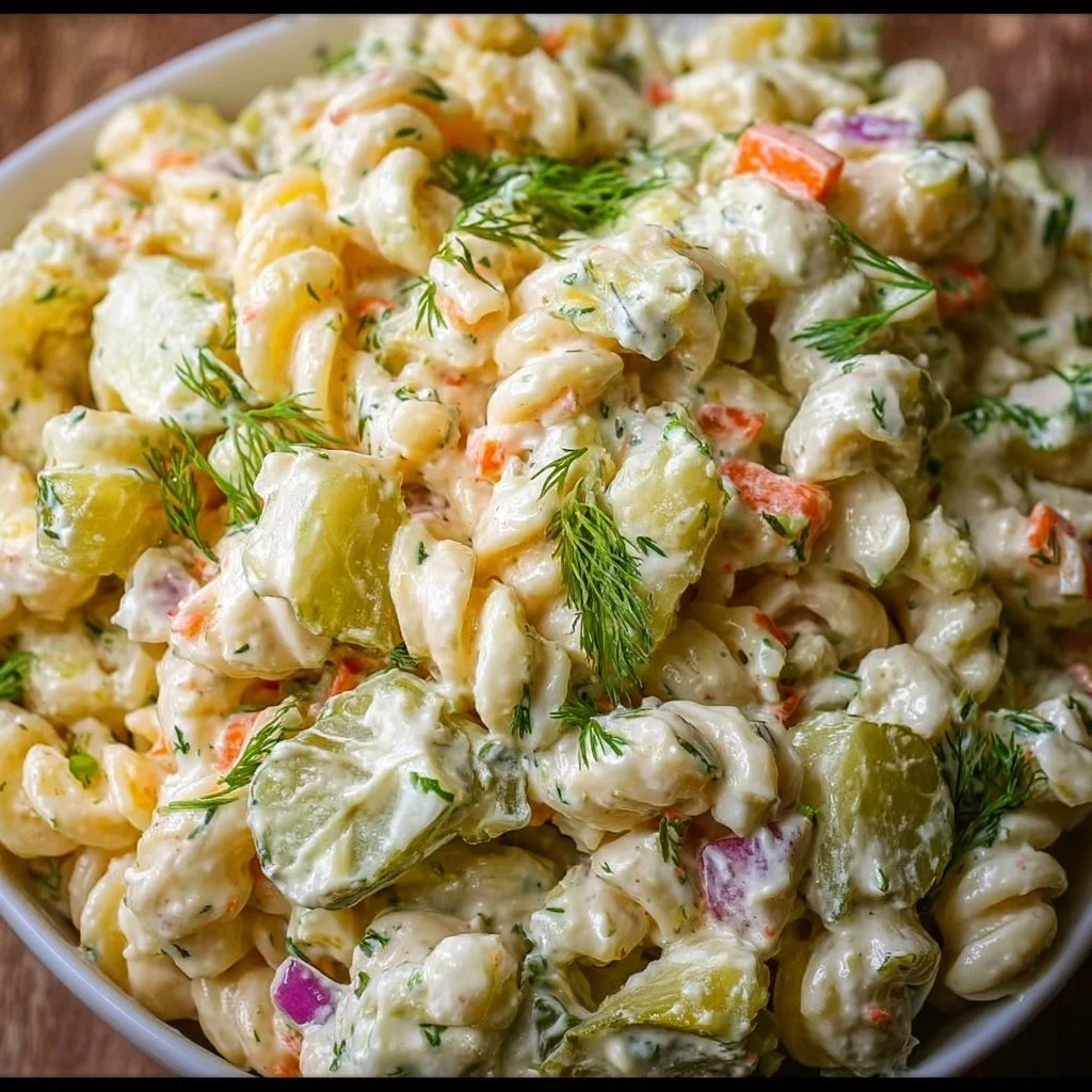 Creamy Dill Pickle Macaroni Salad