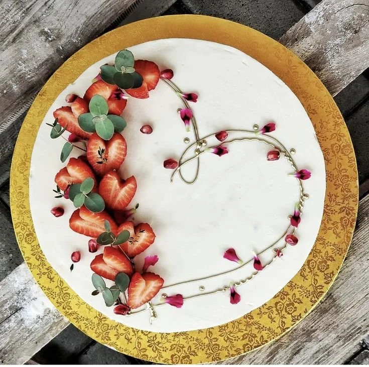 Delicious Strawberry Cake with Edible Flowers