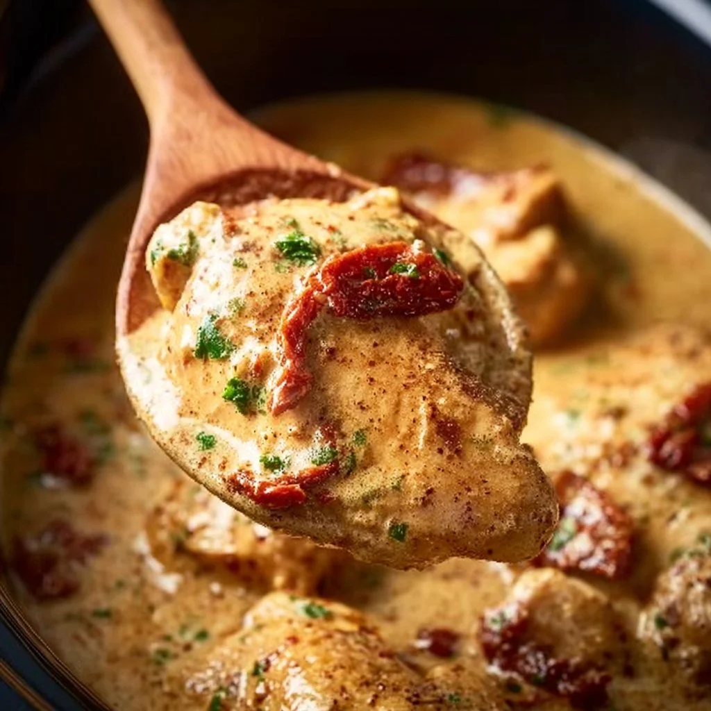 Easy Crockpot Marry Me Chicken recipe with creamy sauce and tender chicken.